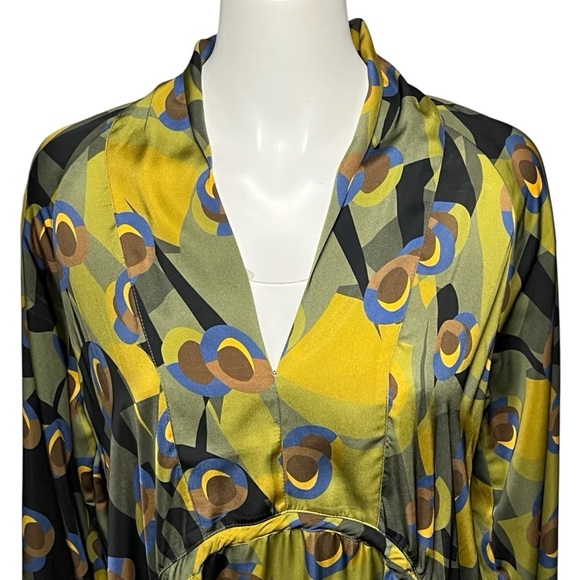 ALEMBIKA Oversized Flared Tunic Top Size Small Lagenlook Green Made in Israel - Picture 3 of 7